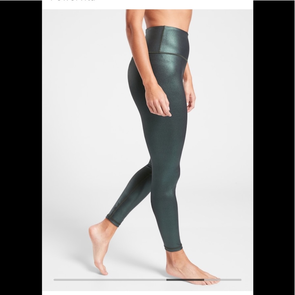 🎁Athleta Ultra High Rise Elation Shimmer Tight- Teal-S/L🎁 - Picture 7 of 16